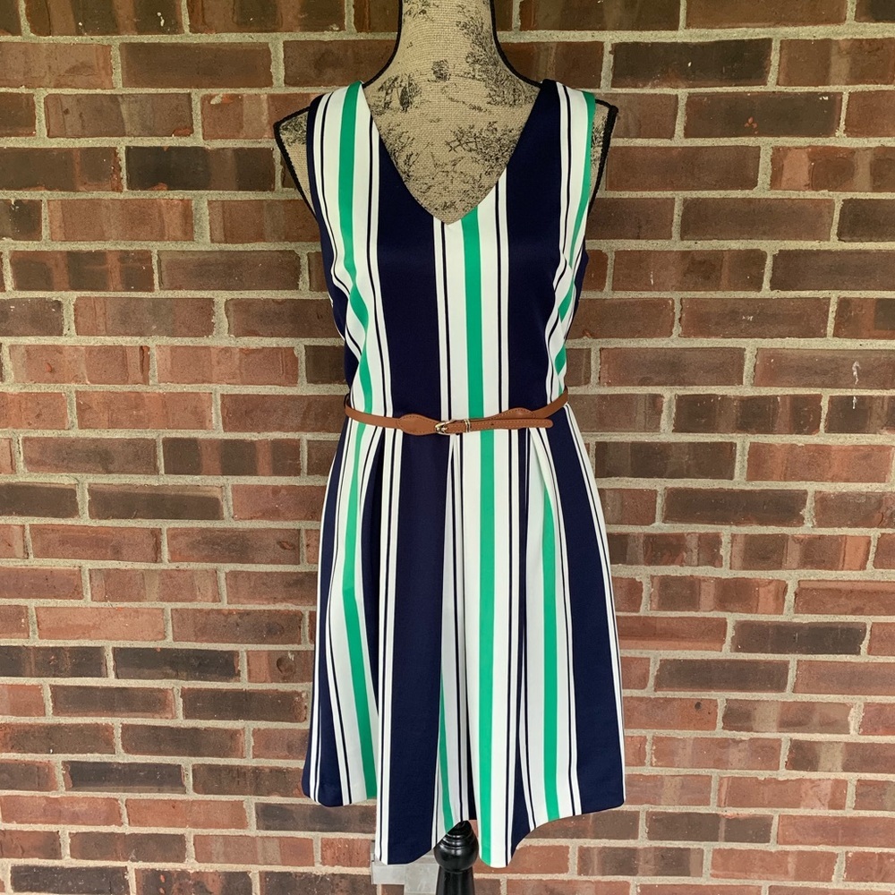 Like new BCX stripe cut out sleeveless dress